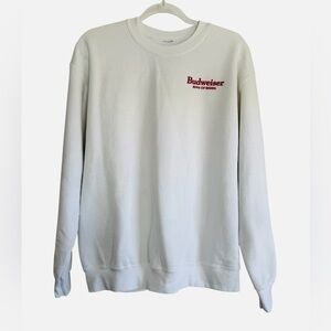 Budweiser Retro Style White Crew Neck Sweatshirt